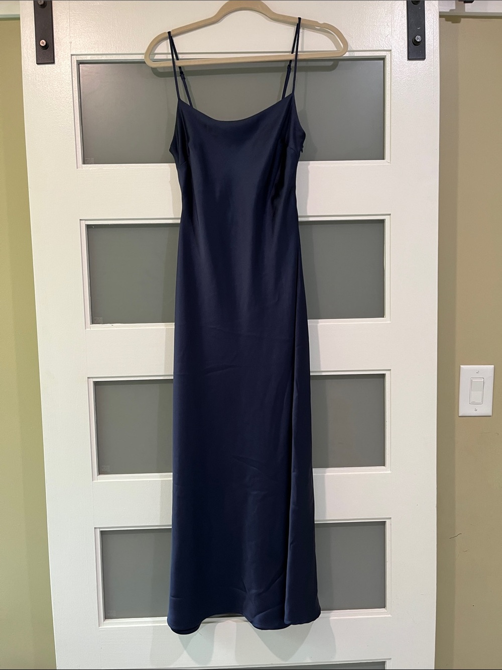 Dynamite Navy Blue Satin Maxi Slip Dress